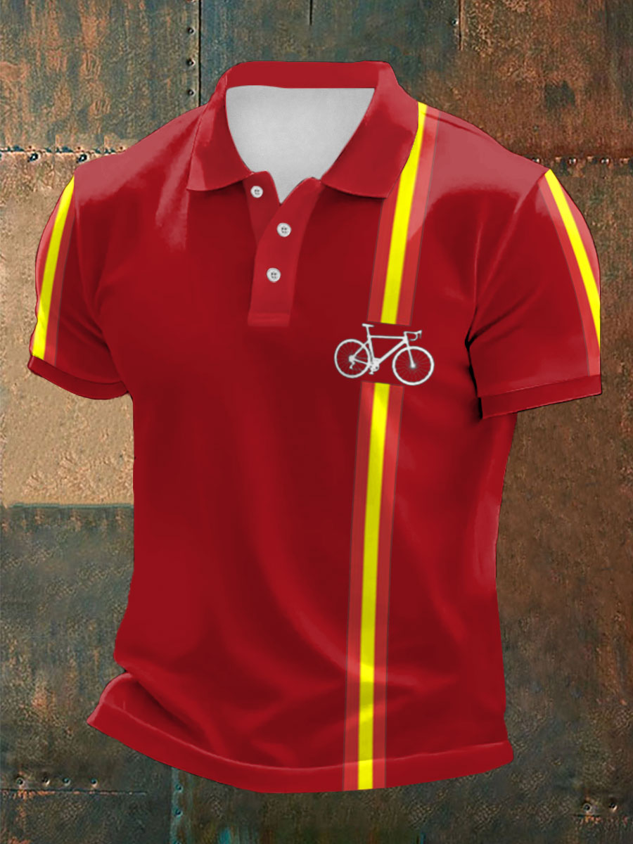 Tops casuales impresos de ciclismo para hombres