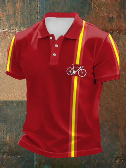 Tops casuales impresos de ciclismo para hombres