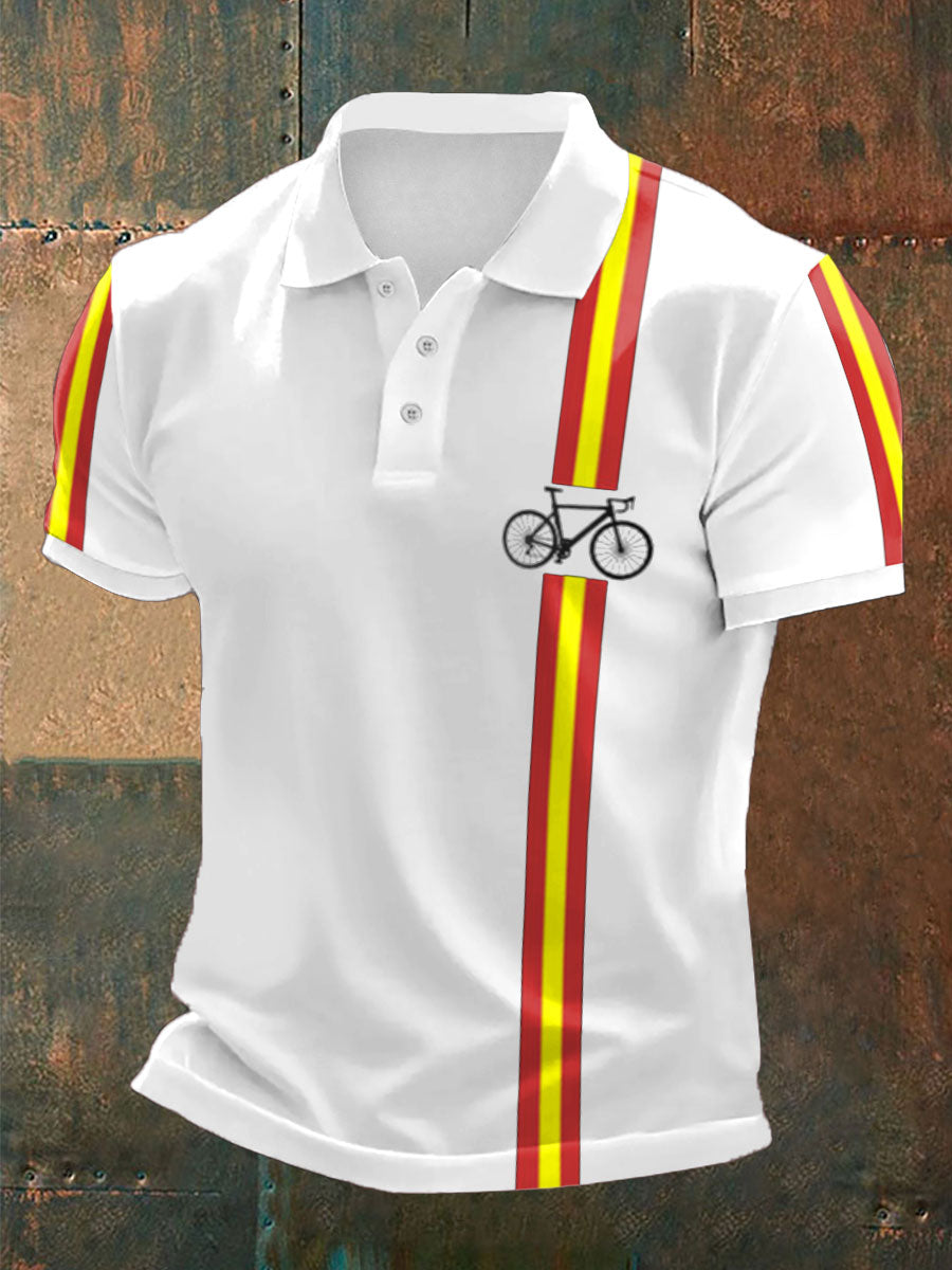 Tops casuales impresos de ciclismo para hombres