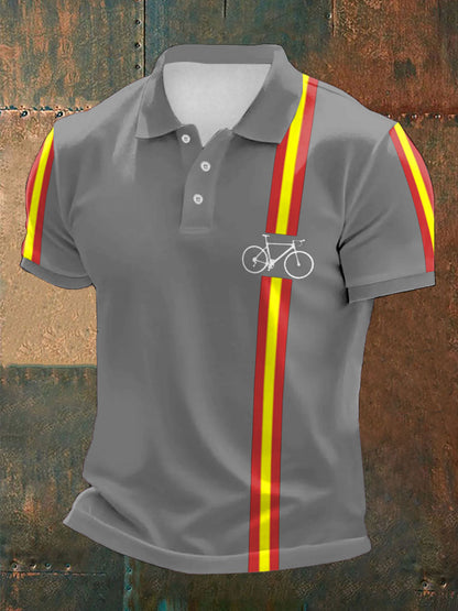 Tops casuales impresos de ciclismo para hombres