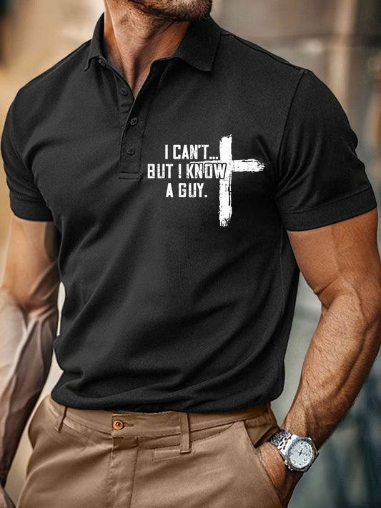 Hombres I Can't But I Know A Guy Printed Casual Button Camiseta
