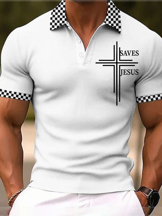 Camiseta de manga corta para hombre Jesus Saves