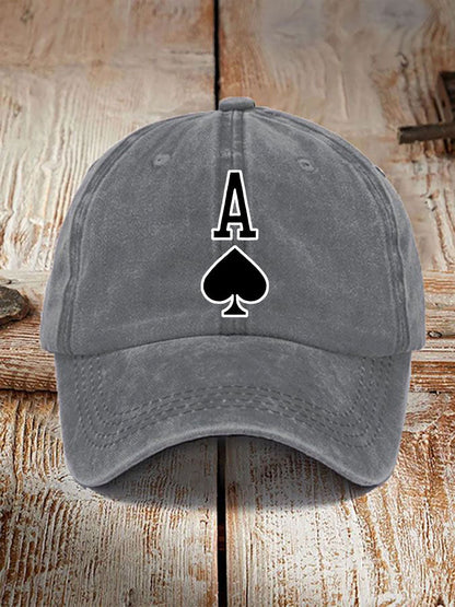 Sombrero vintage unisex Poker Ace of Spades