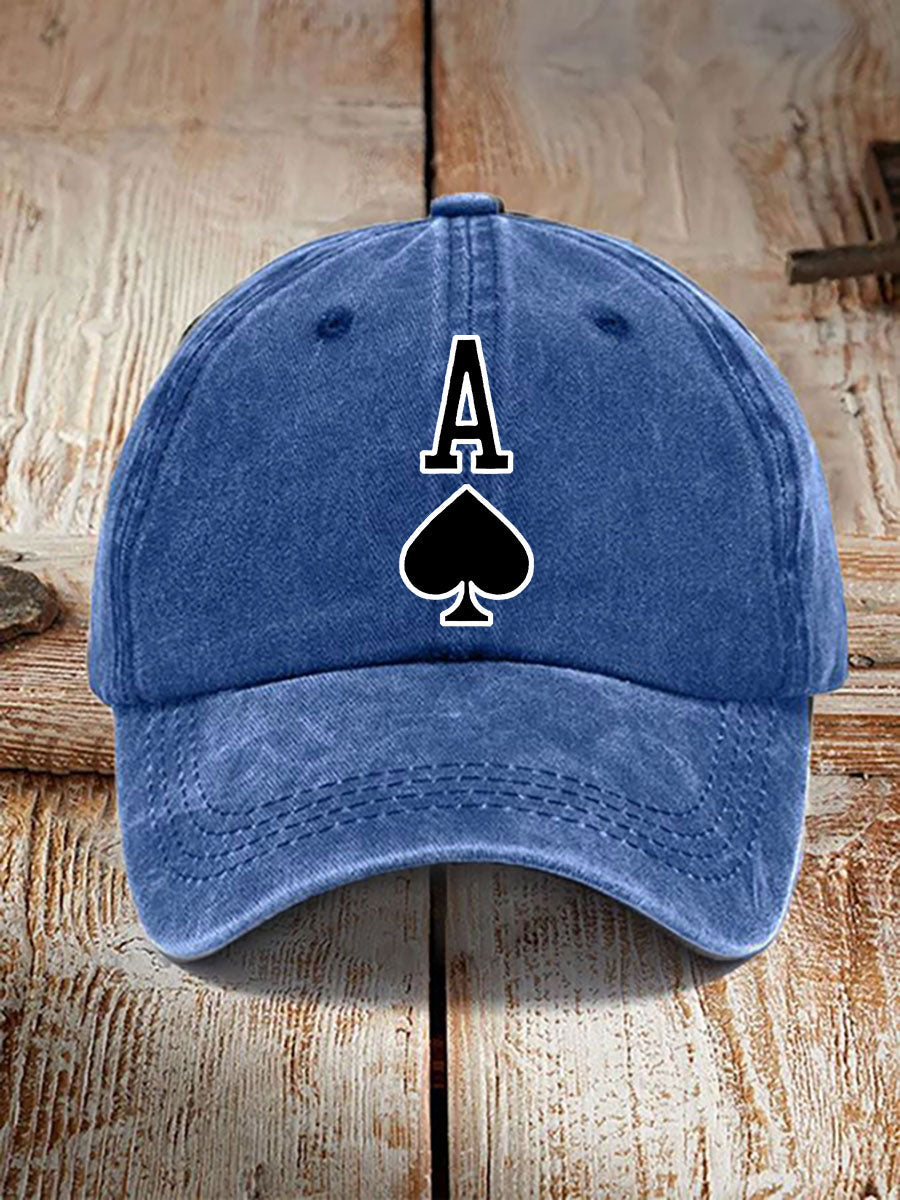 Sombrero vintage unisex Poker Ace of Spades