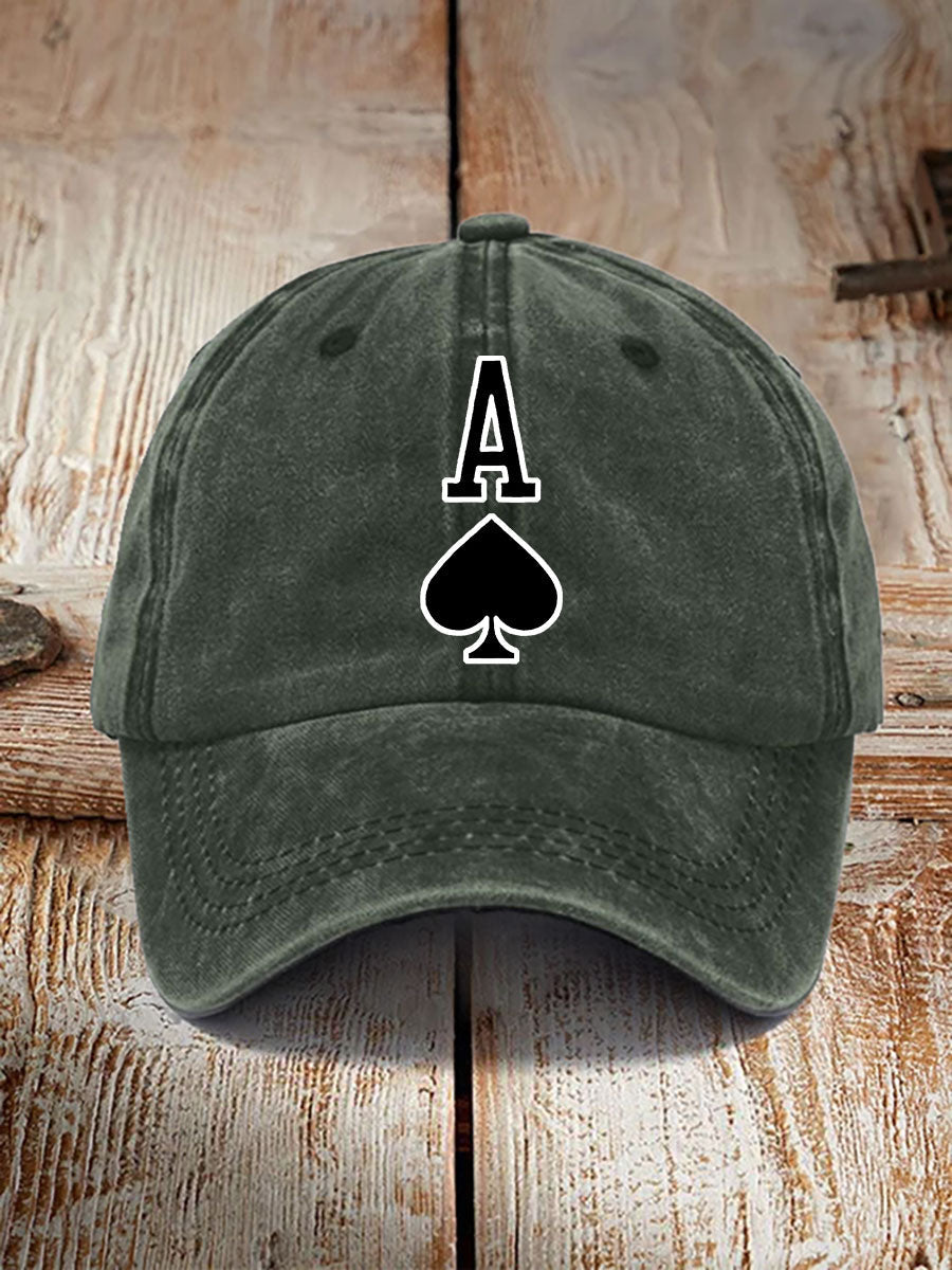 Sombrero vintage unisex Poker Ace of Spades
