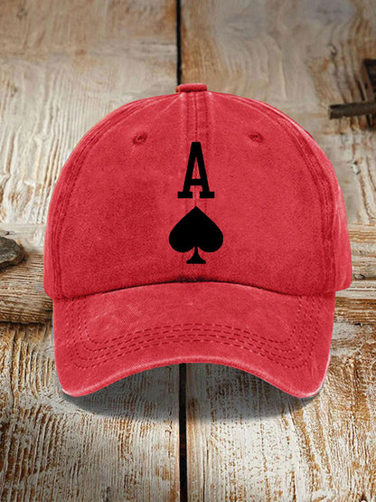 Sombrero vintage unisex Poker Ace of Spades