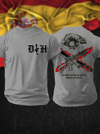 Camiseta estampada veterana de la Cruz Patrótica de Borgoña Tercio de España para hombre