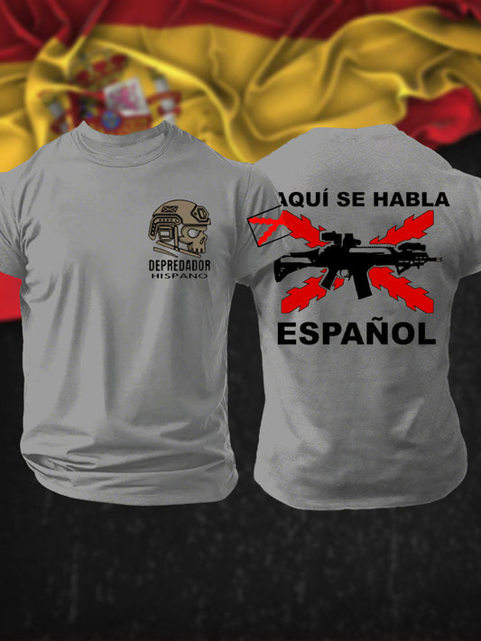 Camiseta estampada veterana de la Cruz Patrótica de Borgoña Tercio de España para hombre