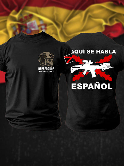 Camiseta estampada veterana de la Cruz Patrótica de Borgoña Tercio de España para hombre
