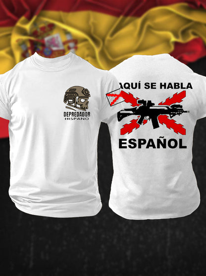 Camiseta estampada veterana de la Cruz Patrótica de Borgoña Tercio de España para hombre