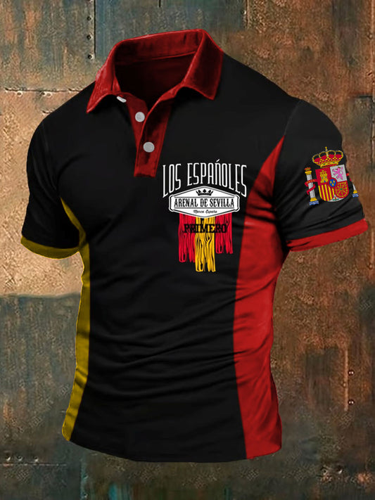Tops casuales con estampado Patrótico de España para hombre