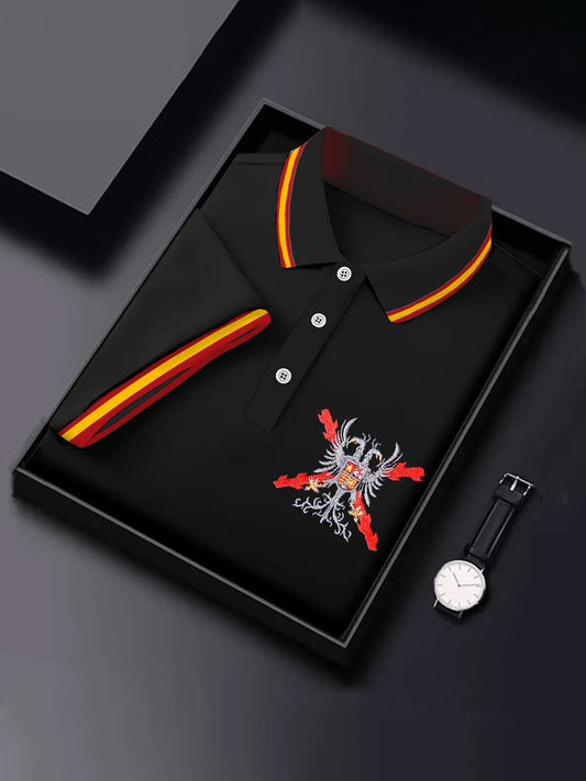 Hombres España Patrotic Cruz de Borgoña Tercio Impreso Casual Tops