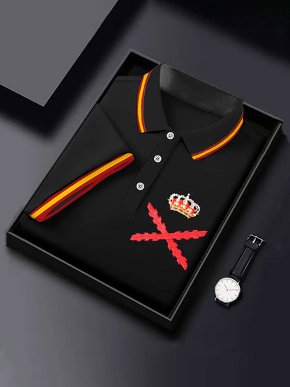 Hombres España Patrotic Cruz de Borgoña Tercio Impreso Casual Tops