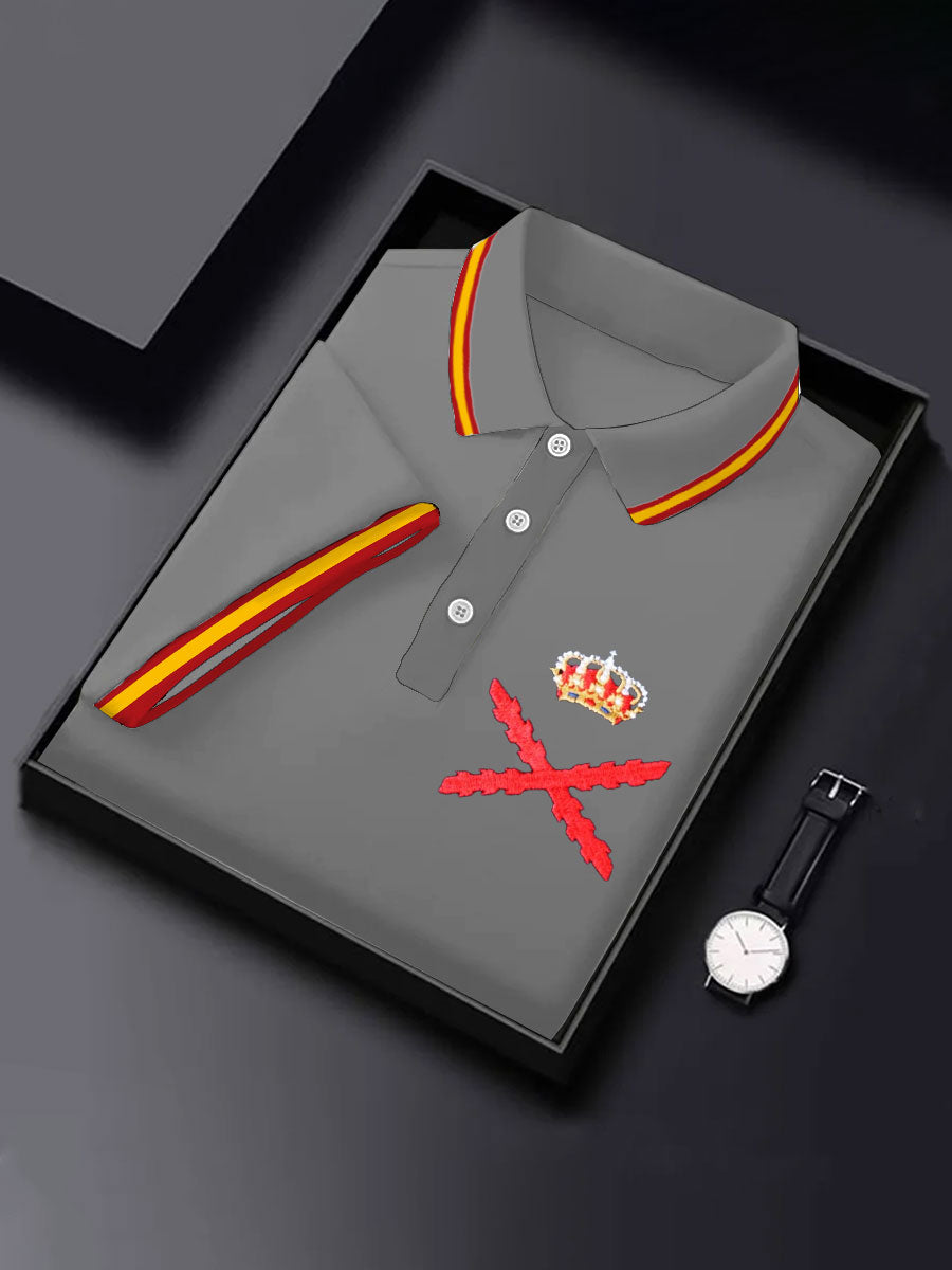 Hombres España Patrotic Cruz de Borgoña Tercio Impreso Casual Tops
