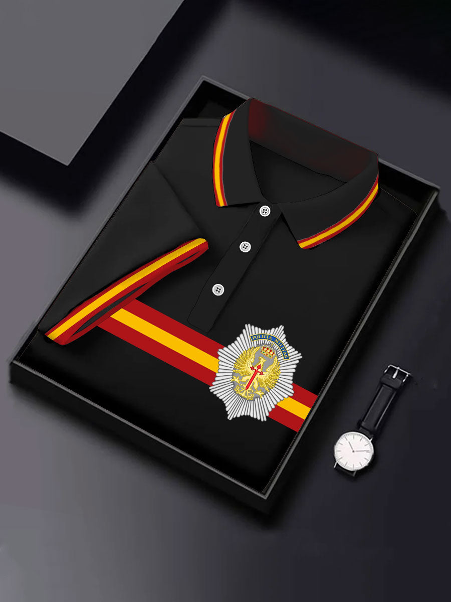 Hombres España Cruz de Borgoña Tercio Impreso Casual Tops