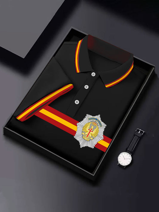 Hombres España Cruz de Borgoña Tercio Impreso Casual Tops