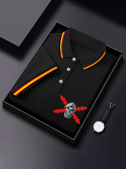 Hombres España Cruz de Borgoña Tercio Impreso Casual Tops