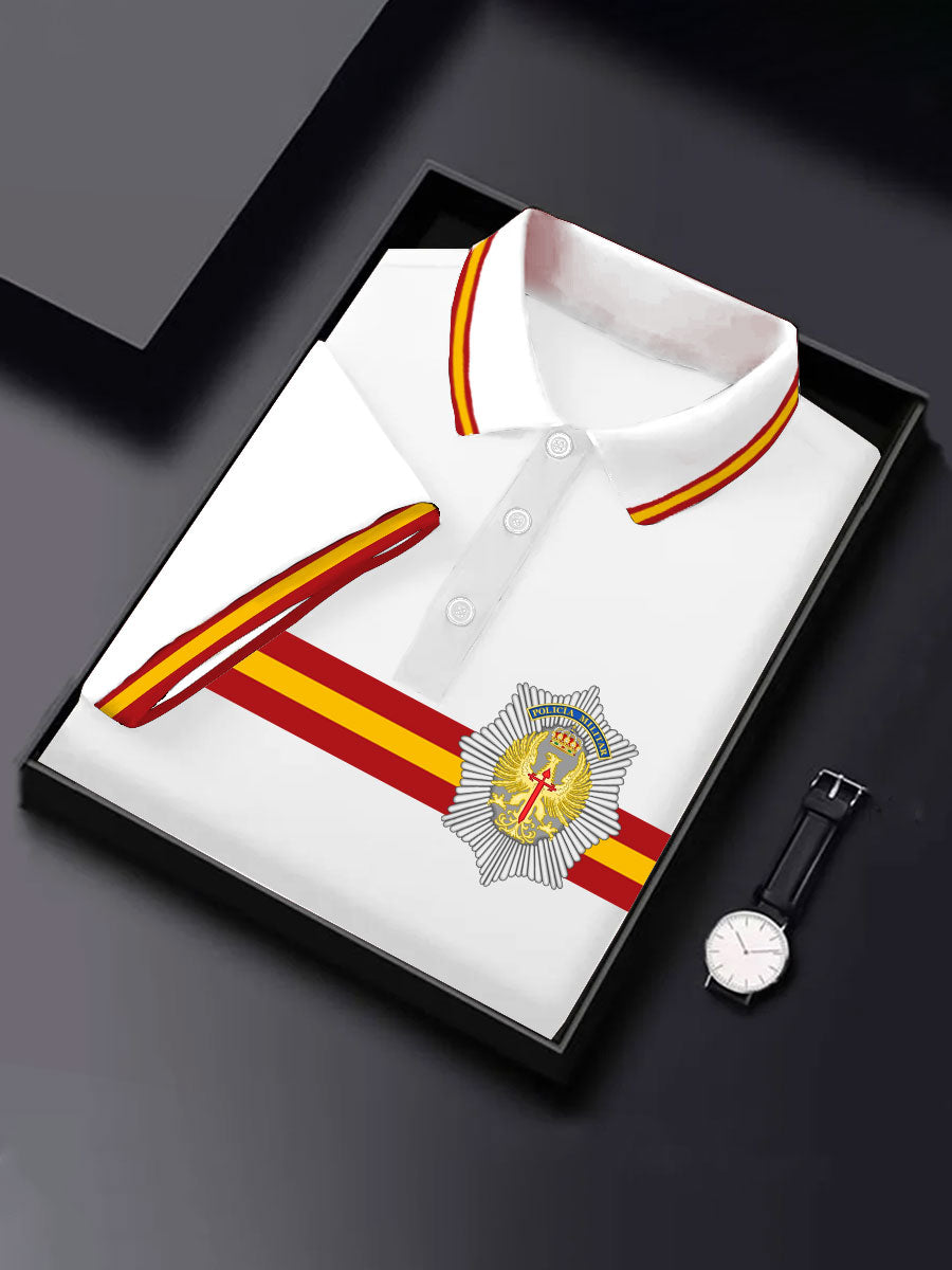 Hombres España Cruz de Borgoña Tercio Impreso Casual Tops