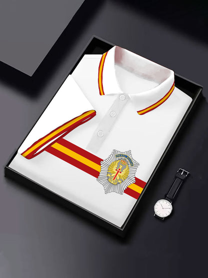Hombres España Cruz de Borgoña Tercio Impreso Casual Tops