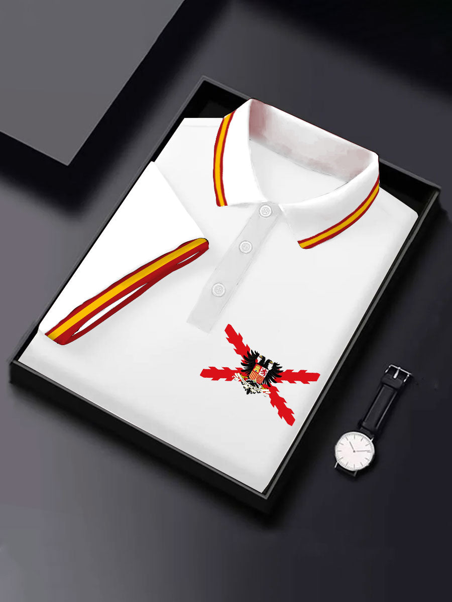 Hombres España Cruz de Borgoña Tercio Impreso Casual Tops