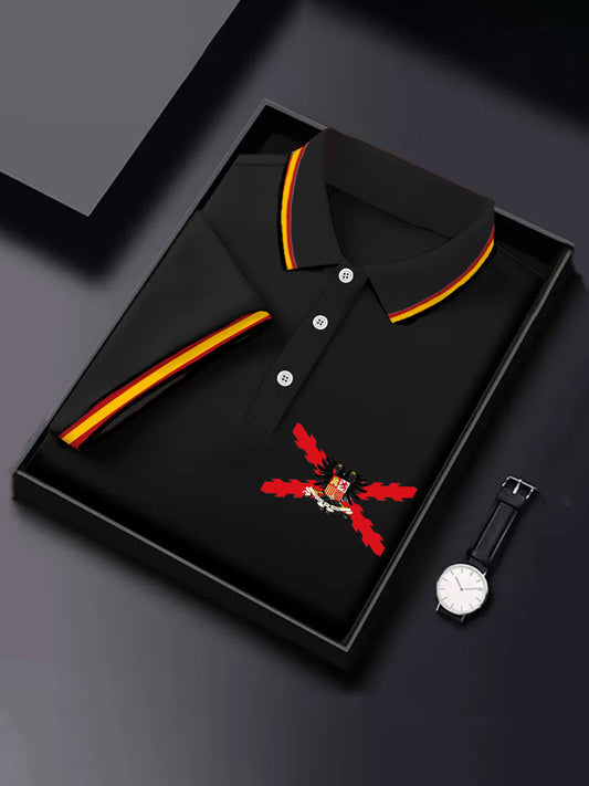 Hombres España Cruz de Borgoña Tercio Impreso Casual Tops