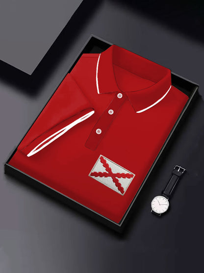 Hombres España Cruz de Borgoña Tercio Impreso Casual Tops