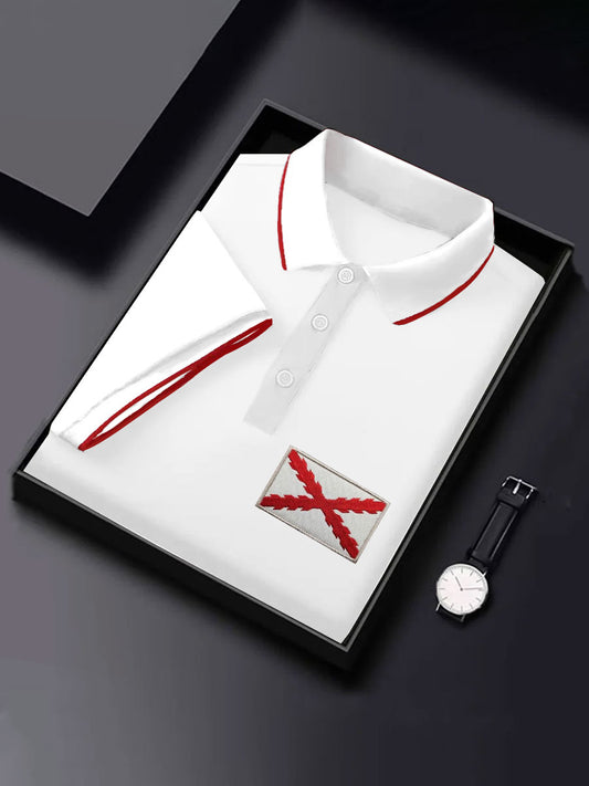 Hombres España Cruz de Borgoña Tercio Impreso Casual Tops