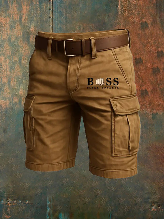 Pantalones cortos casuales de arte de estilo de vacaciones retro para hombres