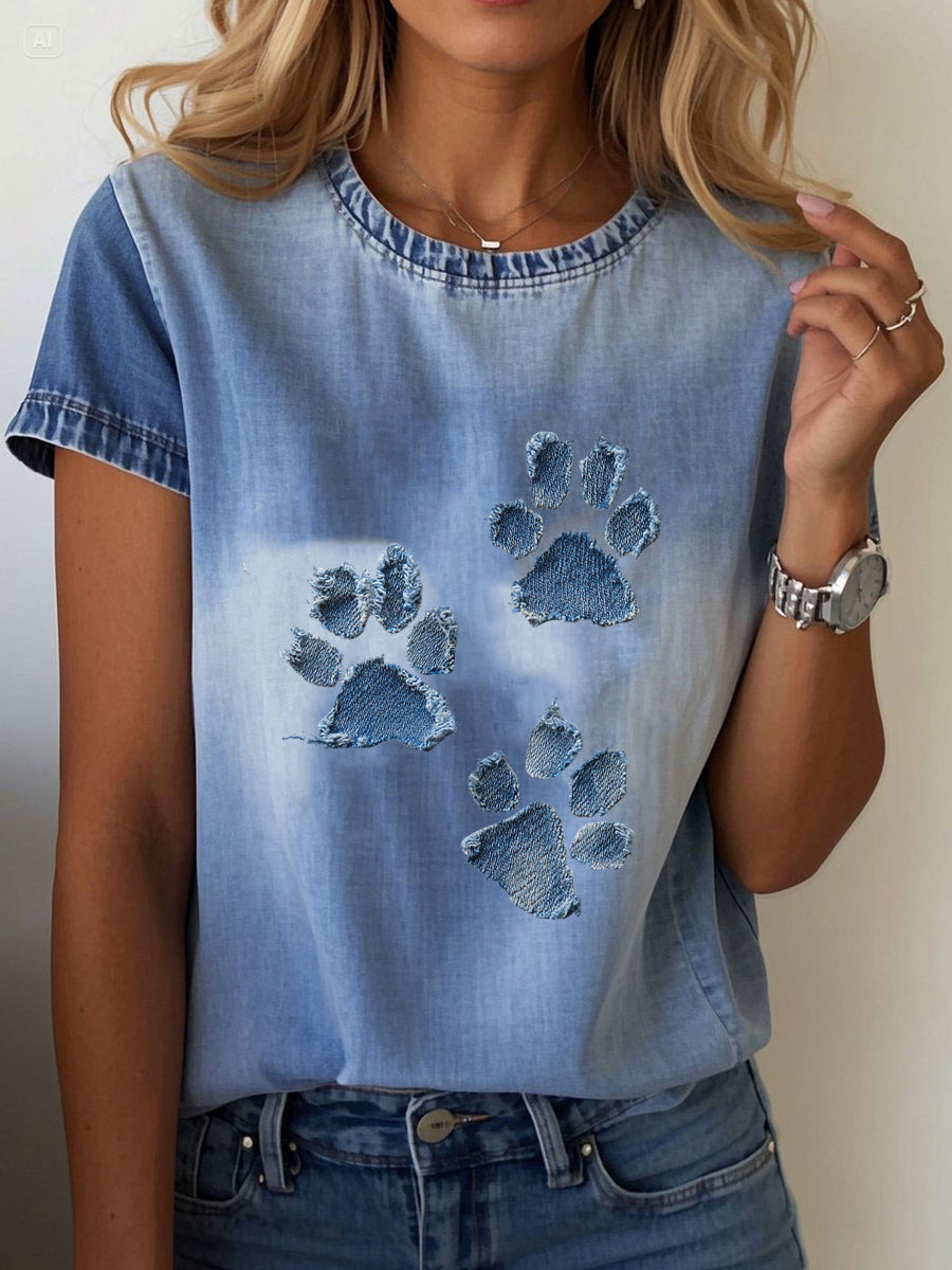 Camiseta de la pata del dril de algodón de las mujeres