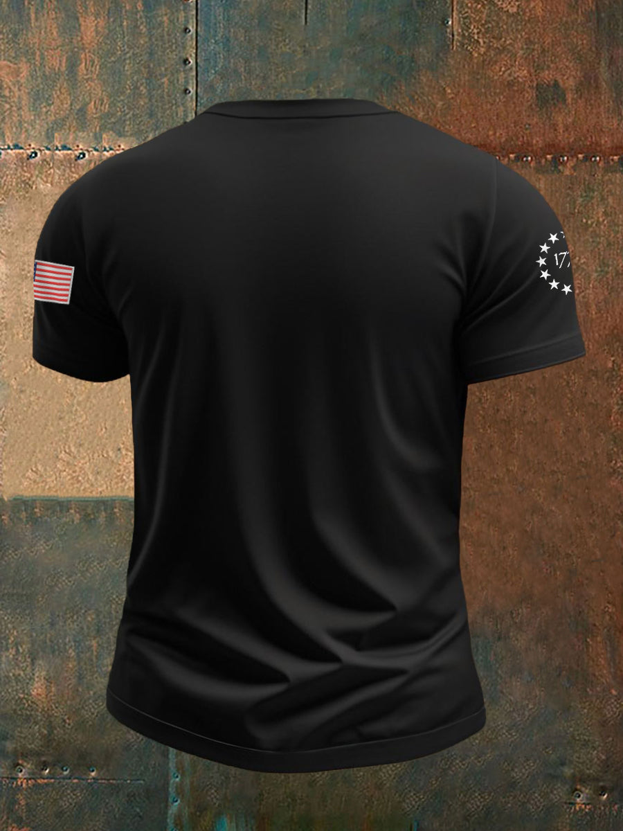 Día de la Independencia de los hombres American Flag Jet Planes Imprimir Casual Tee