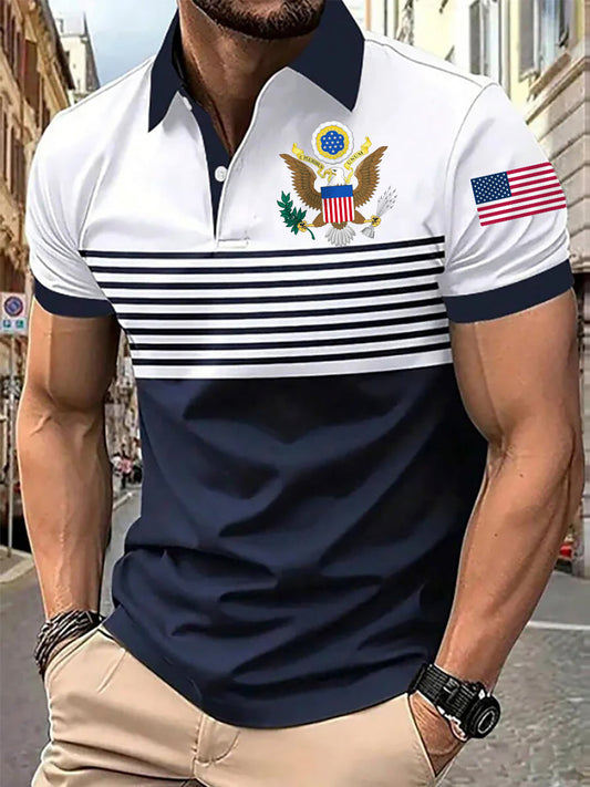 Camisa de manga corta USA de hombre