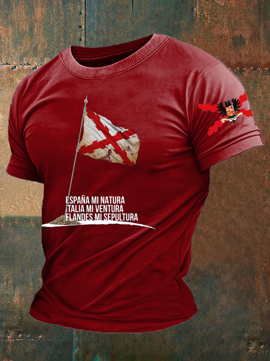 Camiseta de hombre con estampado Cruz de Borgoña de España Tercio