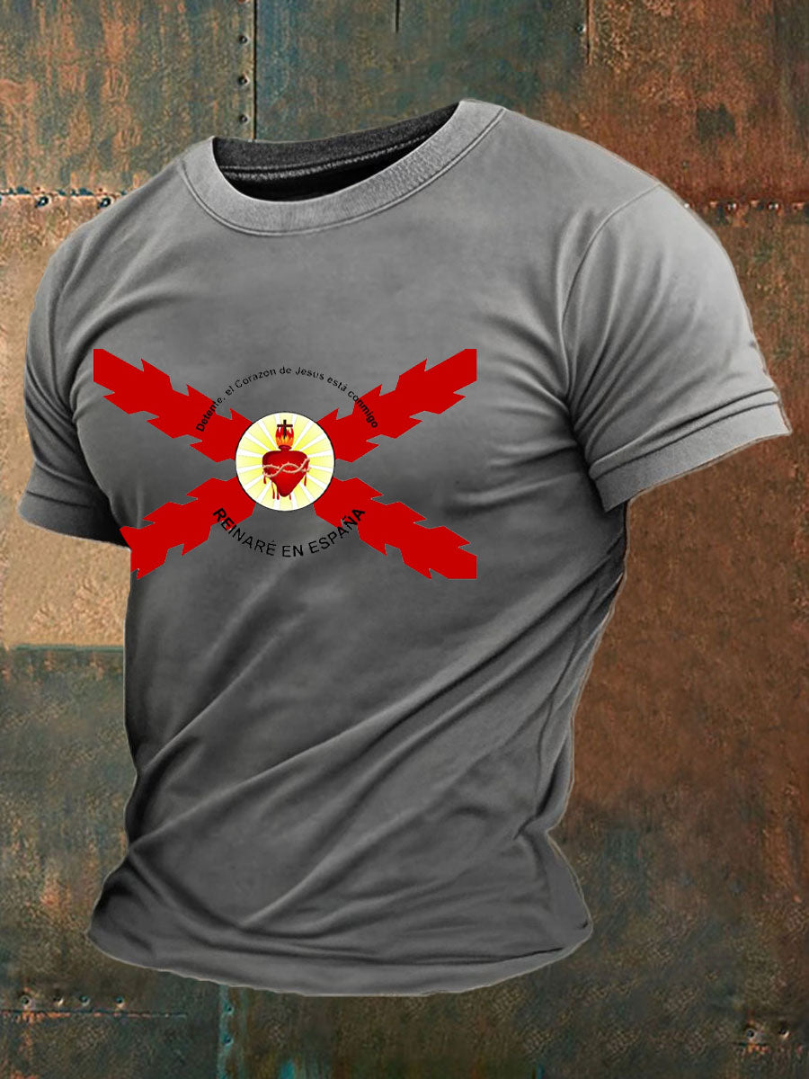 Camiseta de hombre con estampado Cruz de Borgoña de España Tercio