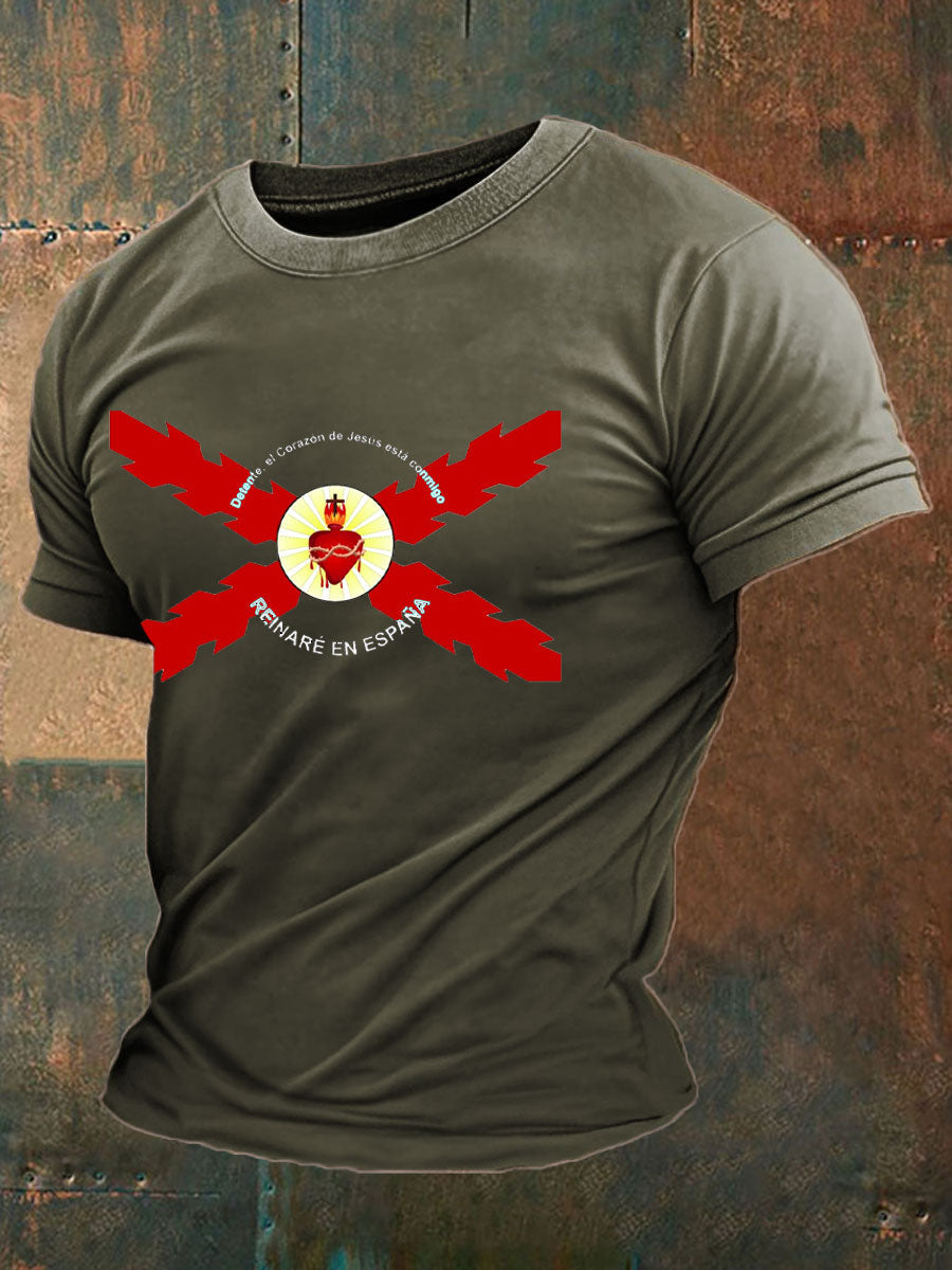Camiseta de hombre con estampado Cruz de Borgoña de España Tercio