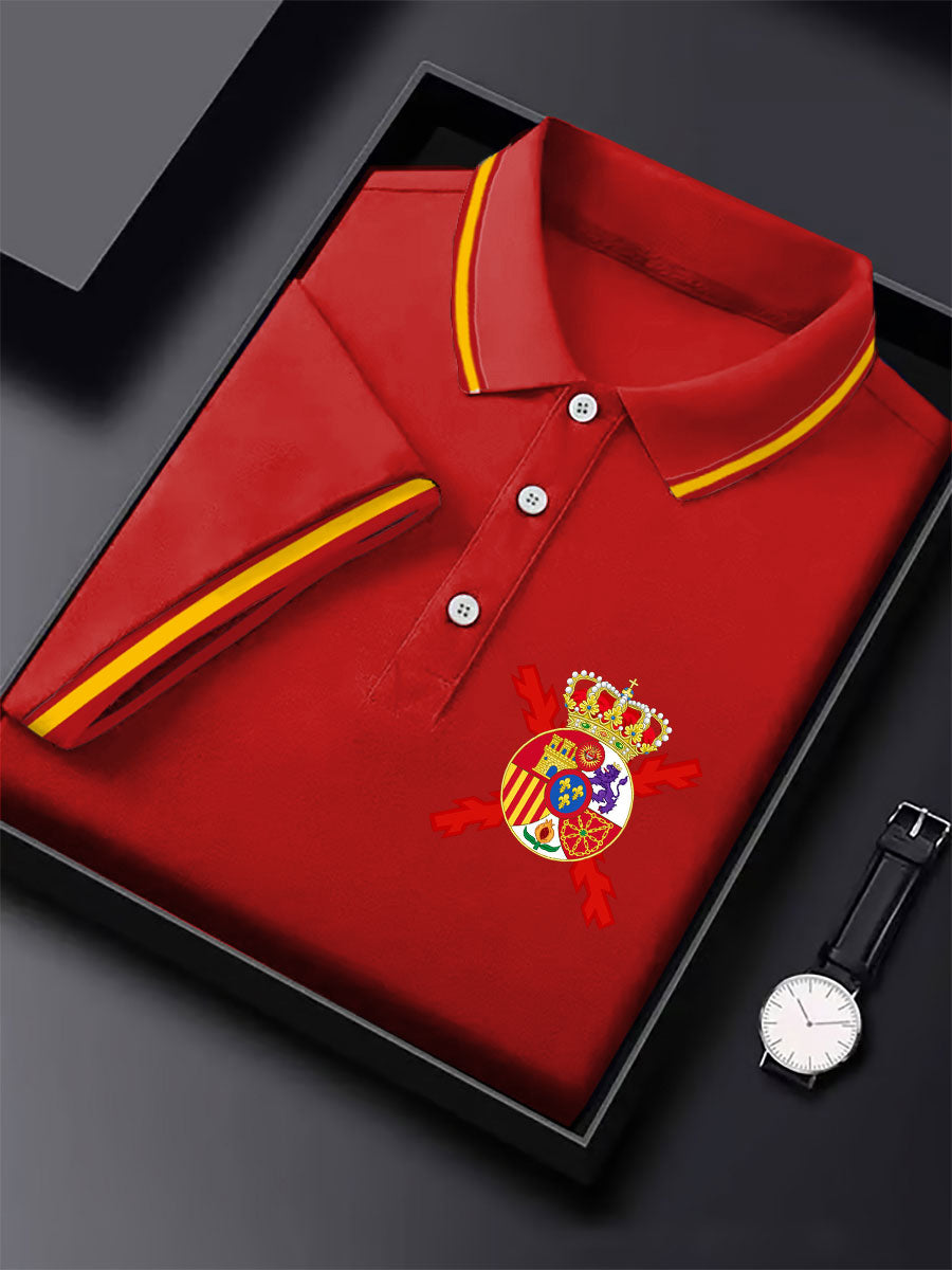Hombres España Cruz de Borgoña Tercio Impreso Casual Tops