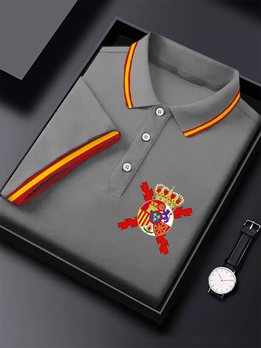 Hombres España Cruz de Borgoña Tercio Impreso Casual Tops