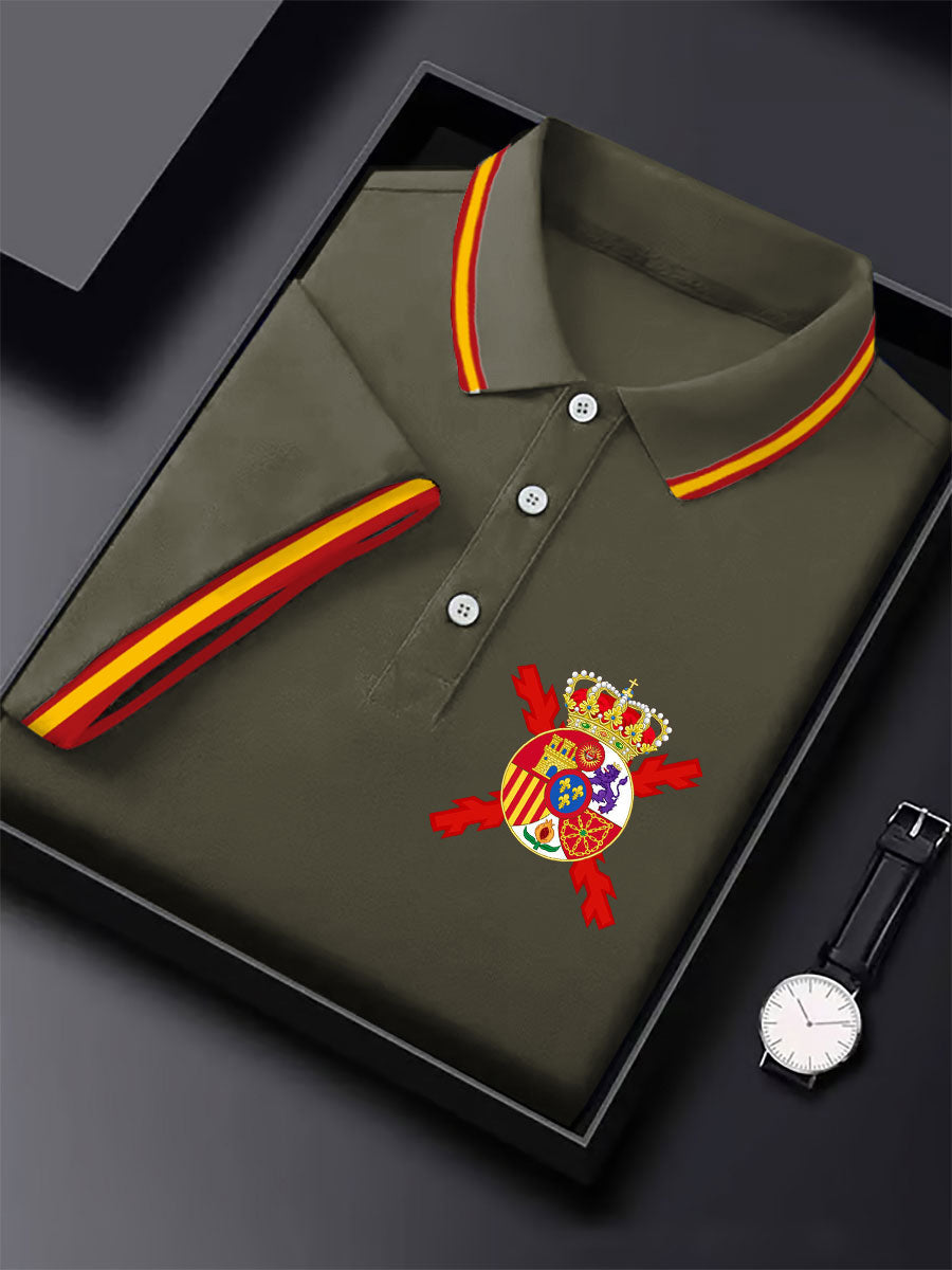 Hombres España Cruz de Borgoña Tercio Impreso Casual Tops