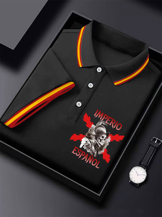 Hombres España Cruz de Borgoña Tercio Impreso Casual Tops