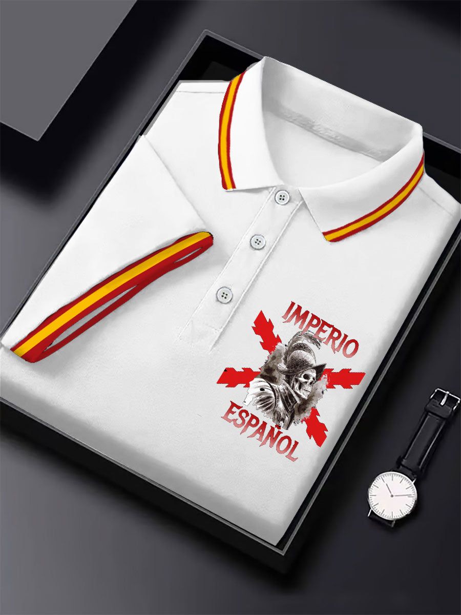 Hombres España Cruz de Borgoña Tercio Impreso Casual Tops
