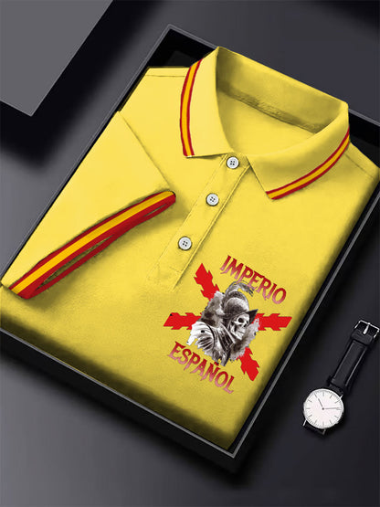 Hombres España Cruz de Borgoña Tercio Impreso Casual Tops