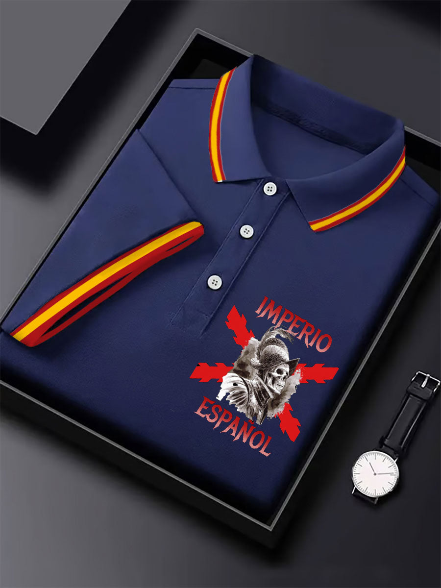 Hombres España Cruz de Borgoña Tercio Impreso Casual Tops