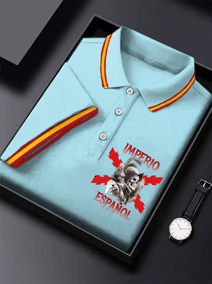 Hombres España Cruz de Borgoña Tercio Impreso Casual Tops