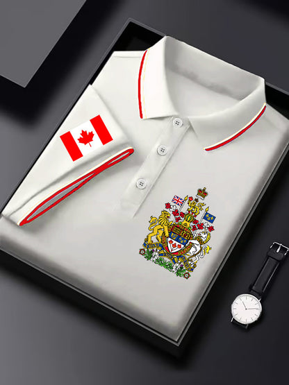 Hombres Happy Canada Day Canadian Maple Leaf Print Casual Top