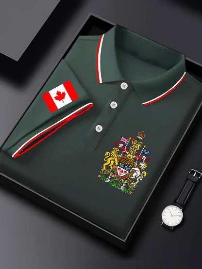 Hombres Happy Canada Day Canadian Maple Leaf Print Casual Top