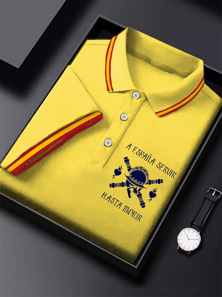 Hombres España Cruz de Borgoña Tercio Impreso Casual Tops