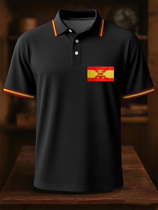 Hombres España Cruz de Borgoña Tercio Impreso Casual Tops