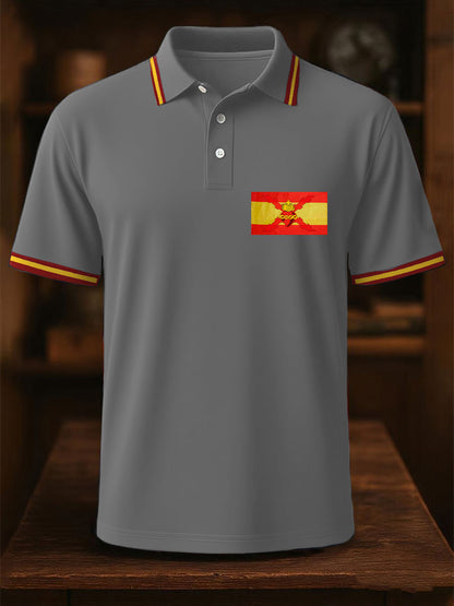 Hombres España Cruz de Borgoña Tercio Impreso Casual Tops