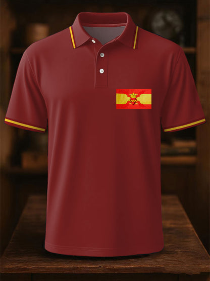 Hombres España Cruz de Borgoña Tercio Impreso Casual Tops