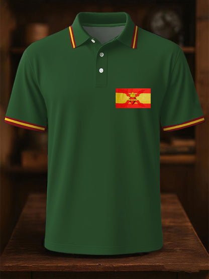 Hombres España Cruz de Borgoña Tercio Impreso Casual Tops