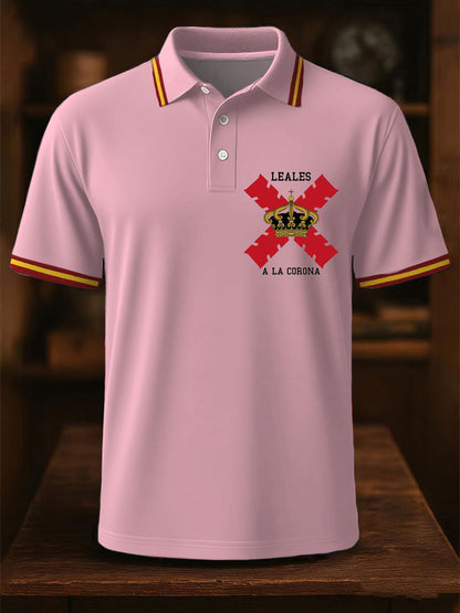 Hombres España Cruz de Borgoña Tercio Impreso Casual Tops